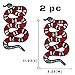 Special100% 2 PC Large Red Snake Patch Pattern Iron On Patches Embroidery Applique Decoration Vintage Animal Patch DIY Patch for T-shirt,Jeans Clothing