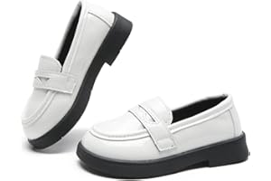 KOSISOK Kids Oxford Shoes Girl’s Boy’s Dress Shoes Lace-Up School Uniform Shoes Loafer Flats
