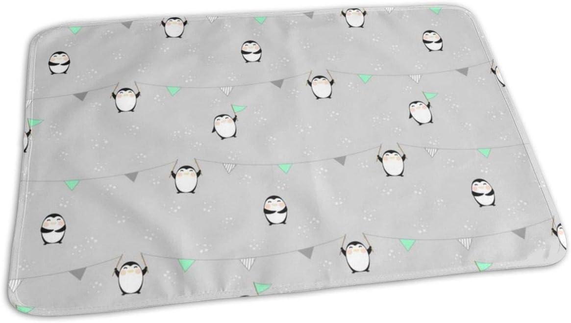 Yay! Penguins! Baby Portable Reusable Changing Pad Mat 19.7x27.5 inch