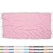 Hot Pink Striped Turkish Towel - Naturally Dyed 100% Cotton - 70x39 inches - Beach Towel Bath Pool Yoga Pilates Picnic Blanket Scarf Peshtemal Hammam Fouta