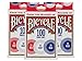 Bicycle Poker Chips - 100 Count with 3 Colors (3 Pack)