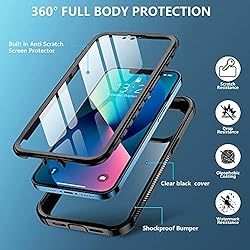 Red2Fire for iPhone 13 Case, [360 Full Body] [Heavy