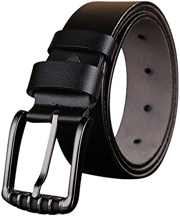 Fandicto Mens Casual Genuine Leather Belt Pure Cowhide Pin Buckle Belt