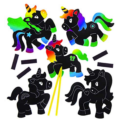 Baker Ross Aimants Licornes Arc-en-Ciel à gratter (Lot de 10) - Loisirs créatifs et activités de Vacances pour Enfants., AW625