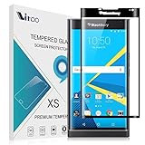 BlackBerry Priv Screen Protector, Vikoo Full Screen Coverage 9H-Hardness Tempered Glass Screen Protector, Ultra-thin Shatterproof Anti-Scratch HD Clear Ballistic Glass Screen Protector (Black)