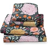 Where The Polka Dots Roam Full Size Bed Sheets Vintage Floral on Gray Print 4 Piece Set â”‚ Unisex, Flexible Microfiber, Durable, Wrinkle-Resistant Bedding â”‚ Boys, Girls, Baby, Kids, Toddler, Teen