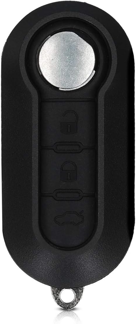 kwmobile Car Key Cover Compatible with Fiat Lancia 3 Button Car Flip Key - Protective Hard Plastic Key Fob Cover Case - Black - Image 5