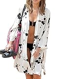 Wander Agio Bikini Coverup Swimsuit Bohemia Sunscreen Beach Cover Up For Women Black Leaf