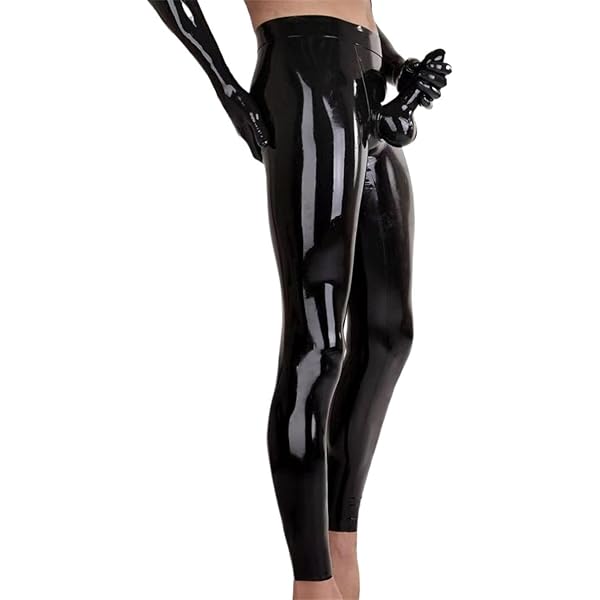 Generic Legging En Latex Verni Pour Homme - Pantalon Long - Effet Mouillé - Avec Fermeture éclair - Sexy - En Latex - Pour Fête Ou Club, Blanc., M