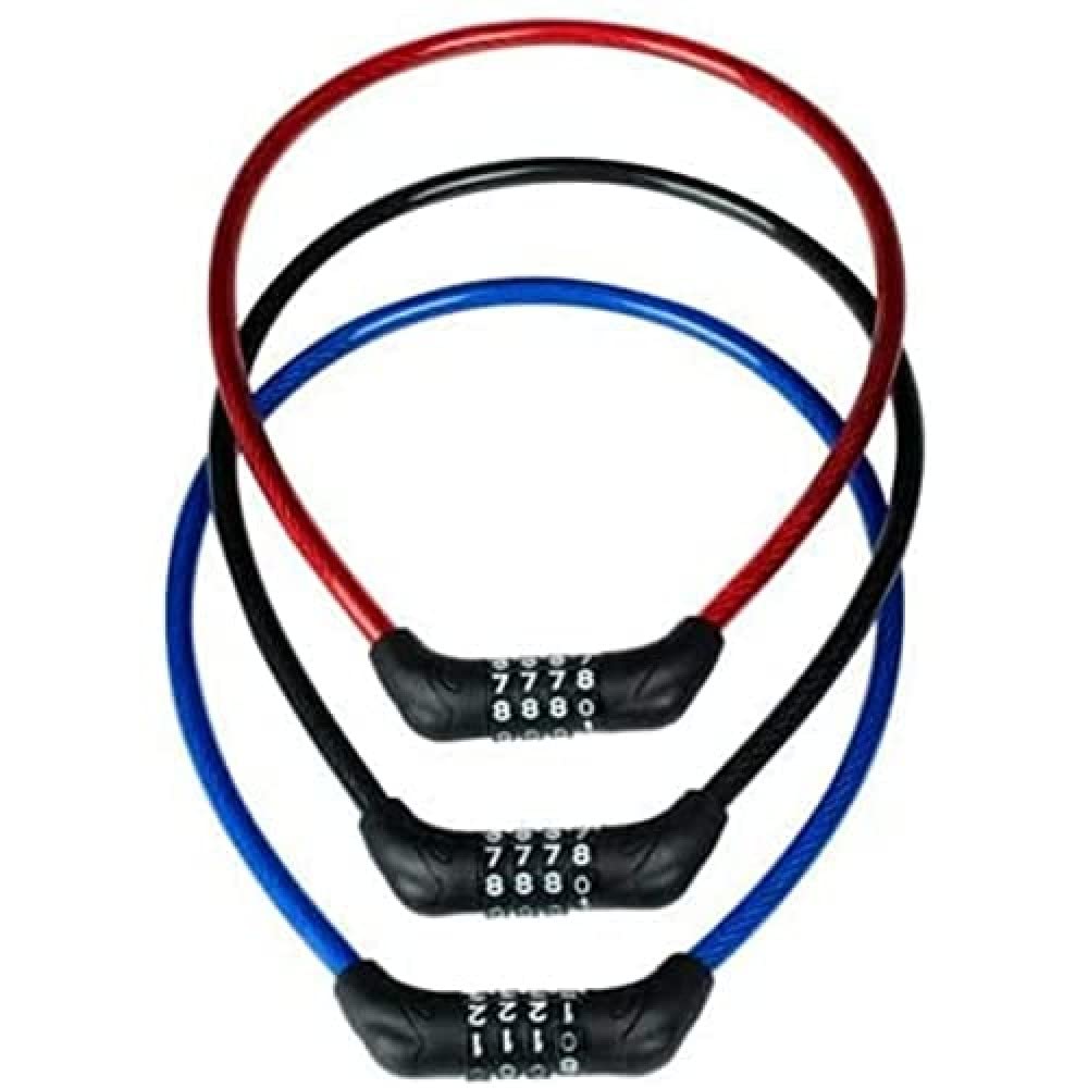 BURG-WÄCHTER Fahrradschloss with Zahlencode, for Kinder, Diebstahlsicherung, Seilschloss Kabelschloss Stahlseilschloss, 60 cm Lang, Code 2440, Farbig Sortiert (zufällige Farbwahl)