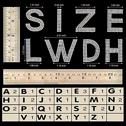 Locacrystal 34Pcs Bling Rhinestone Alphabet Letter Stickers, AZ
