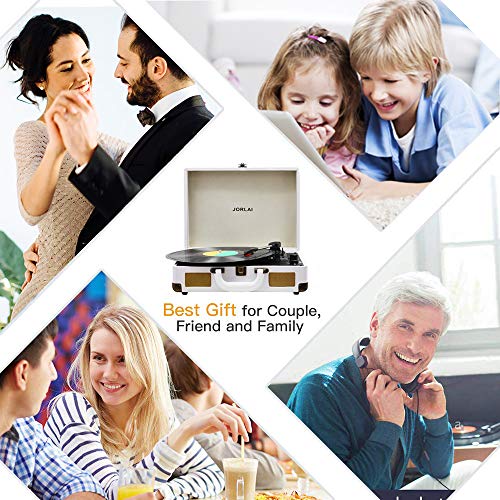 6 JORLAI+Turntable+Bluetooth+Rechargable+Recording