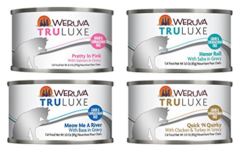 Weruva TruLuxe Grain-Free Wet Cat Food Variety Pack Box - 4 Flavors - 3 Ounces Each (24 Total Cans - 6 of Each Flavor) Weruva TruLuxe Grain-Free Wet Cat Food Variety Pack Box - 4 Flavors - 3 Ounces Each (24 Total Cans - 6 of Each Flavor)