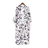 Cardigan,Toraway Women Floral Chiffon Half Sleeve Kimono Long Cardigan Tops Blouse (Large)