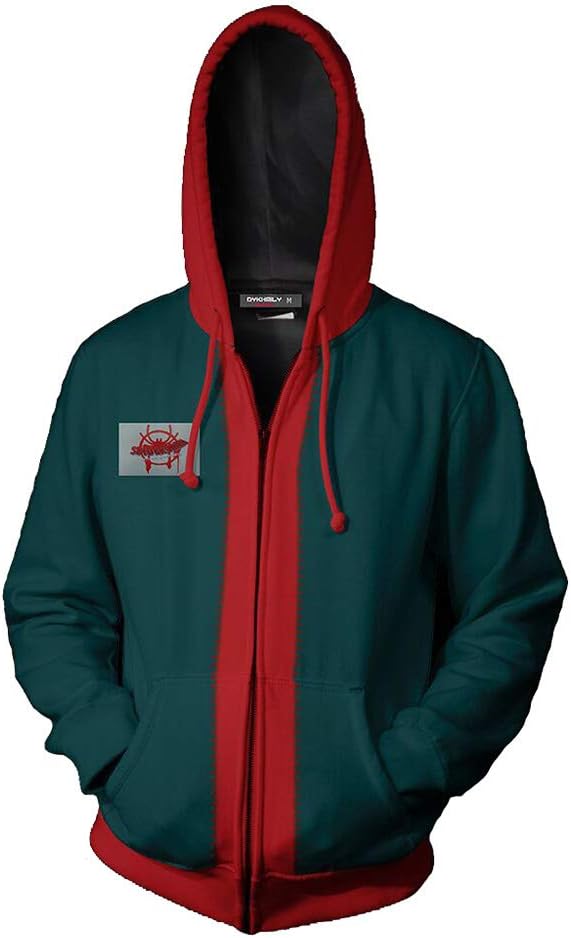 Miles Morales Hoodie,Adult Kid Miles Morales Hoodie Sweatshirt Zipper Jacket Coat Cosplay Costume Green