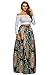 Annflat Women's African Floral Print Maxi Skirts A Line Long Skirts With Pocket Large Multi1