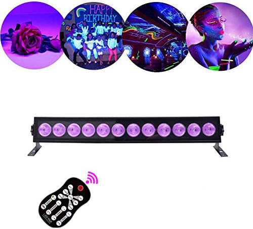 Black Light UV Light Strip Disco Light 12LED UV Light Strip Light Disco Light DJ Stage Lighting for Party Birthday Wedding KTV