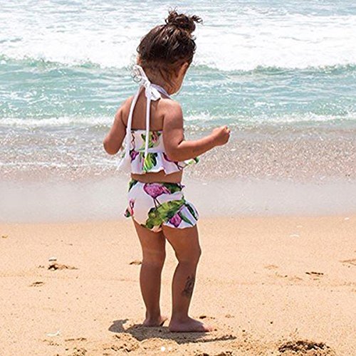 Baby Kids Toddler Girl Flamingo Halter Tops + Shorts Beachwear Swimwear Set (2T)