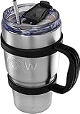 Insulated Tumbler Mug Travel Cup - 30 oz Premium Large Thermal Set w/ Anti Slip Handle and Leak Proof Lid - Vacuum Double Wall Stainless Steel Cup Keeps Coffee - Tea Cold / Hot Drink