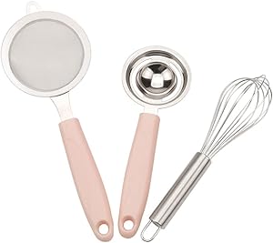 Colander Baby Food Supplement Tool Three piece Soy Milk Squeezer Juice Filter Sieve Egg White Separator and Blender Ultra fine Encryption Kitchen Household Filter Mesh Spoon Small Colander
