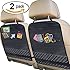 Best Kick Mats with Backseat Organizer Pocket Storage - 100% Waterproof - 2 Pack