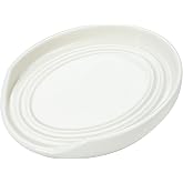 Eichzer Large Ceramic Spoon Rest, Stove Top Utensil Holder, White | Heat Resistant Kitchen Counter Tray for Ladle, Spatula, Tongs, Whisk &amp; Turner, Dishwasher Safe
