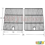 GSF2616 Porcelain Cast Iron Cooking Grid Grate Replacement for Select Gas Grill Models by BBQ Grillware, Life @ Home and Others, Set of 2