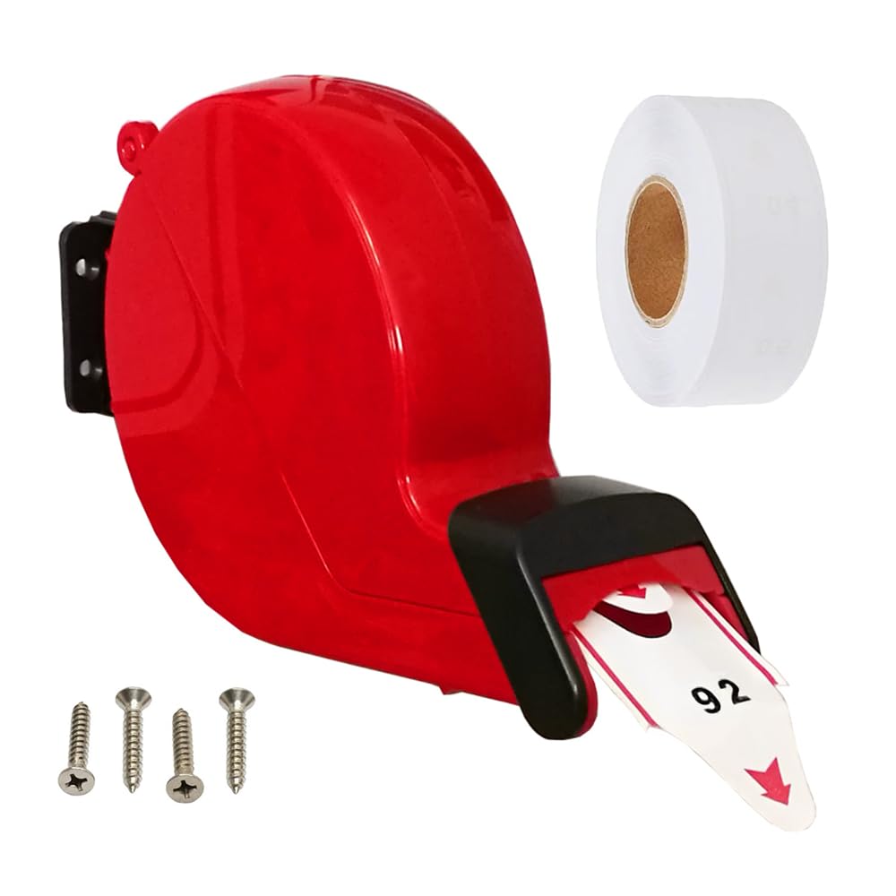 CYSSJF Turn-O-Matic Ticket Dispenser (Red) +1 Roll Queue Tickets (2 Digit,00-99) | Take-A-Number &Queue-Management | Ticket Machine for Deli-Counter, Restaurant, Supermarket Checkout,Clinic, Reception