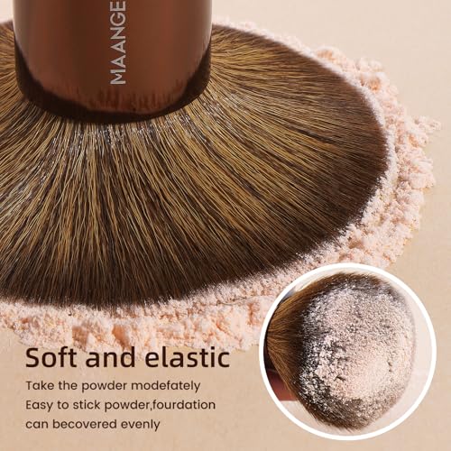 MAANGE 20 Pcs Makeup Brushes with Gift Box, Double-End Multi-functional Makeup Brushes for Blending Liquid Powder Concealer Cream Blush Buffe,Dark Brown