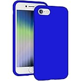 K TOMOTO Compatible with iPhone SE (3rd and 2nd gen) 8/7 Case (4.7"), [Drop Protection] Shockproof Liquid Silicone Anti-Fingerprint Cover with Microfiber Lining Phone Case (Klein Blue)
