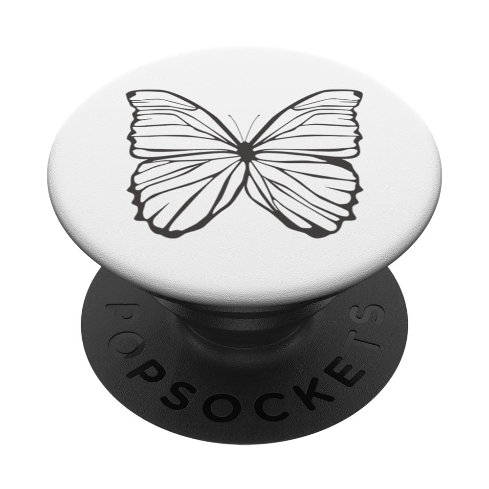 Gray White Butterfly PopSockets Swappable PopGrip