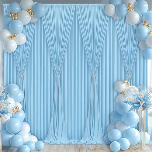 Wish care 30x10ft Blue Backdrop Curtain Panels