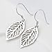 S925 Sterling Silver Filigree Dangle Leaf Earrings for Women