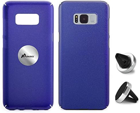 Maxace Samsung Galaxy S8 5.8-inch display Case Back Cover buddle with Universal Air Vent Magnetic Car Mount Holder(Pepsi Blue)