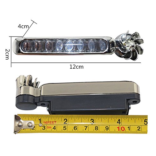 Cdycam Waterproof 2 Pcs 8 LED Wind Energy Powered Car Exterior Daytime Light Fog Lamp Running Light (White) - Thumbnail 7