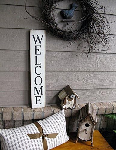 Norma Lily Vertical Welcome sign Wood Hand printed Welcome sign 25 inches x 15 inches Welcome sign Vertical Farmhouse Wall Decor