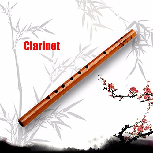 Goodjobb 1Pc Bamboo Flute Traditional Handmade Chinese Musical Instrument About 24cm Gift for Beginners Brown