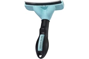 Skip The Groomer FurFix De-Shed Brush for Dogs, Stainless-Steel Deshedding Tool for Loose Fur & Undercoat Removal, Curved Edge Design, Ergonomic Non-Slip Handle, Quick-Clean Release
