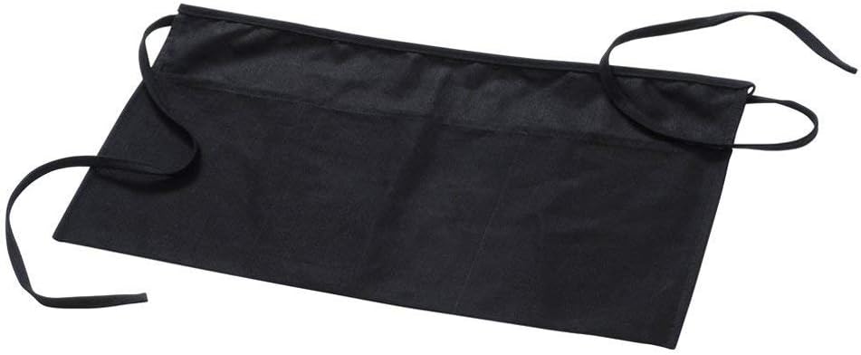 Heselian RES-JS1040HE 3 Pockets Waist Half, Kitchen, Restaurant, Bartender, Money Apron, Check Holder, 32 x 27 x 0.2, Black