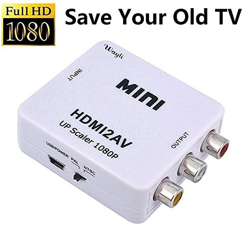 CFY 1080p HDMI To AV 3RCA CVBS Composite Video Audio Converter Adapter HDMI2AV Converter Support PAL/NTSC TV Format Output