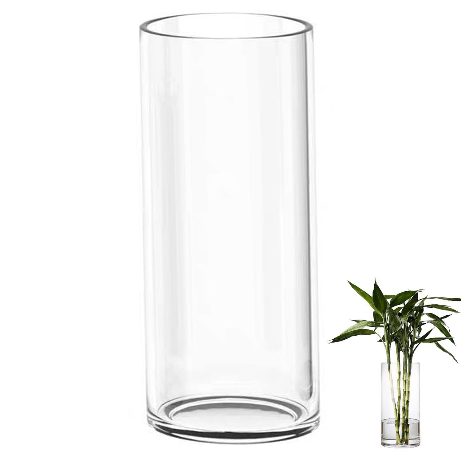 TSKDKIT Extra Large Glass Vase for Flowers 40cm Glass Cylinder Vase Thickened Clear Vases for Living Room Modern Large Vases 40 x 12cm