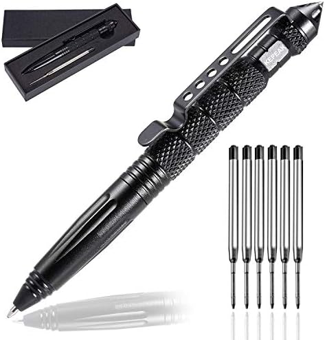 KEPEAK Military Tactical Pen, Professional Self Defense Pen, Emergency Glass Breaker Pen – Tungsten Steel, Writing Tool with 6 Refill KEPEAK Military Tactical Pen, Professional Self Defense Pen, Emergency Glass Breaker Pen – Tungsten Steel, Writing Tool with 6 Refill