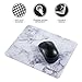 Insten Marble Mouse Pad, Premium Super Smooth Stylish Marble Computer Mouse Pad with Waterproof Coating, Non Slip Base, White Marble (8.6