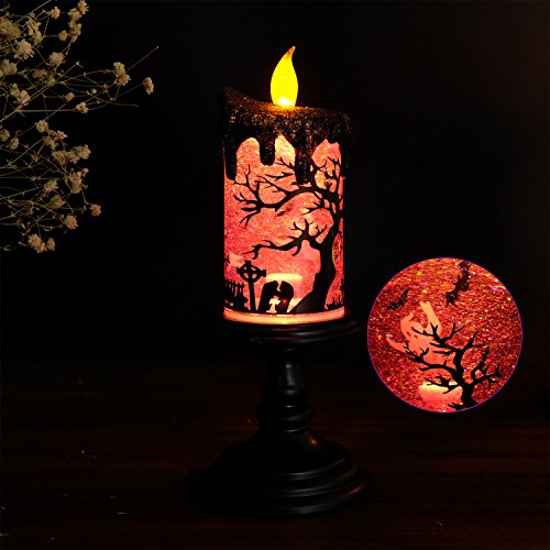 image for DDXJ Halloween Tornado Light Snow Globe Candle Decoration, Battery Ope