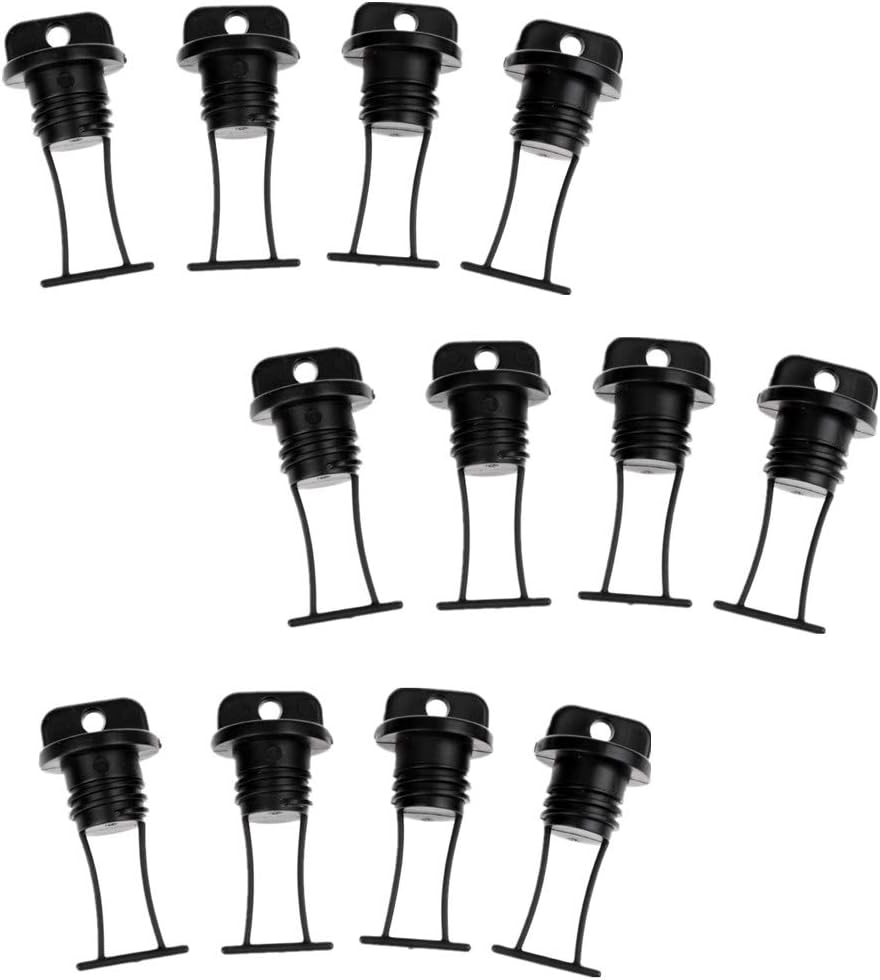 LFDecor 12 Piece Kayak Drain Plugs Black Plastic Thread