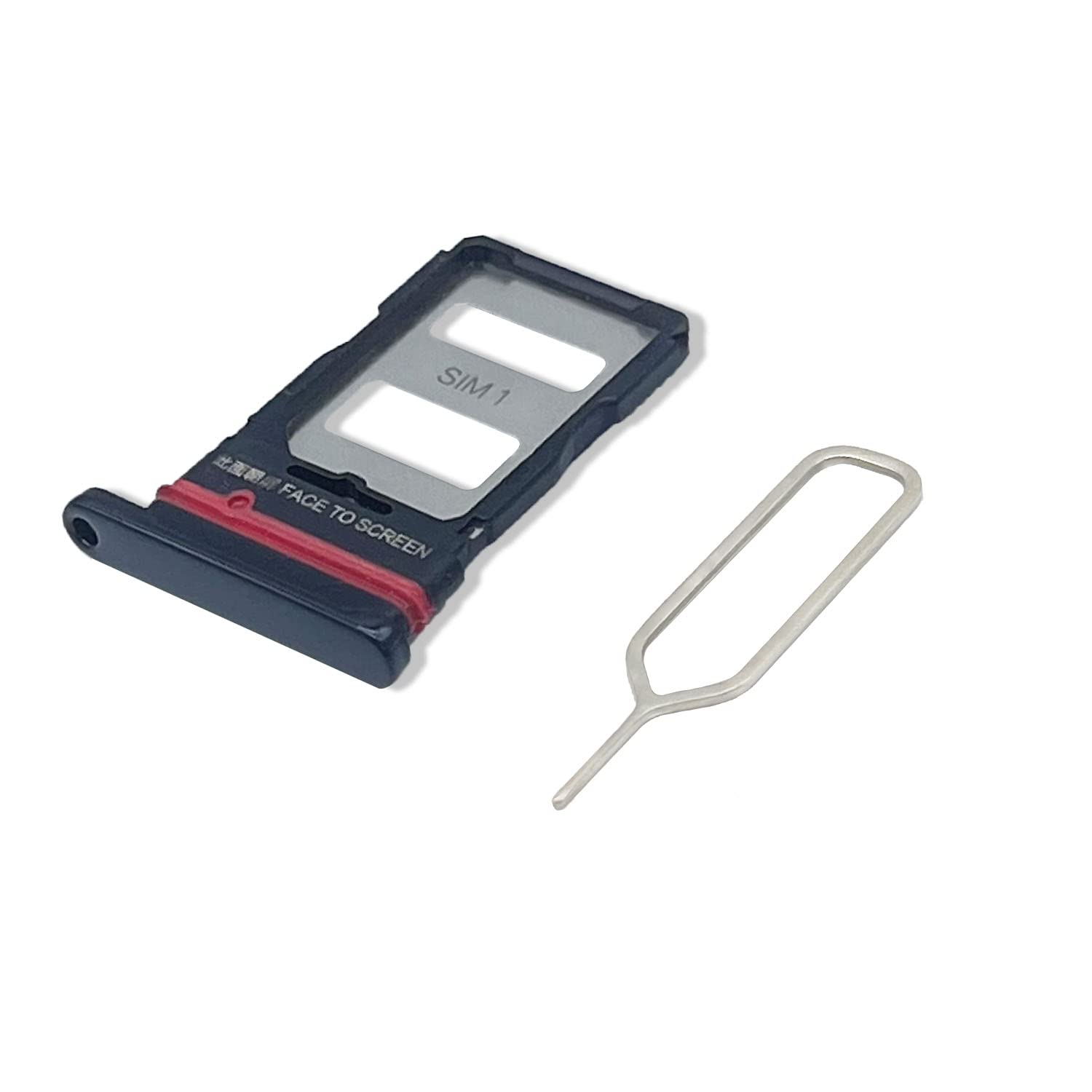 Eonpam Original DUAL SIM Card Slot Tray Holder Replacement for (Xiaomi Mi 11T) Incl SIM Pin (Black)