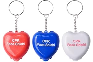 Mouth to mouth shield Mouthpiece CPR Mask Key Chain with Small Hard Case CPR Emergency Face Shield with One-Way Valve for Fir