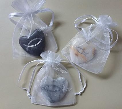 Unbekannt Herz Glücksstein mit Fisch Konfirmation Kommunion ca. 4 cm in Organzabeutel, 1 Herz a.d. Sortiment