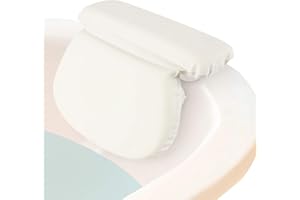 Xtra-Comfort Slip Resistant Large Thick Soft Waterproof Relaxing Spa Bath Pillow, Fits Curved or Straight Back Tubs & Bathtubs Cushion Support Head and Neck in Tub, Bathtub Accessory, 2 Panel