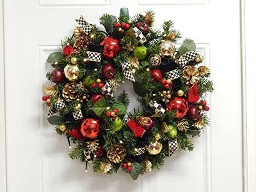 Christmas Wreath 20 inch with Cordless LED light with timer setting FREE SHIPPING